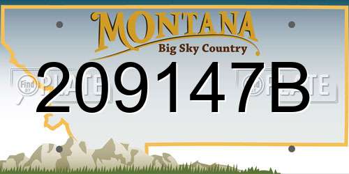 209147B Montana License Plate