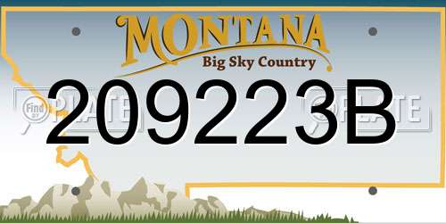 209223B Montana License Plate