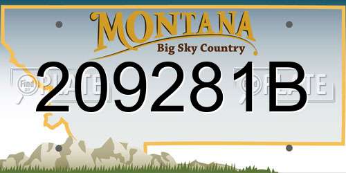 209281B Montana License Plate