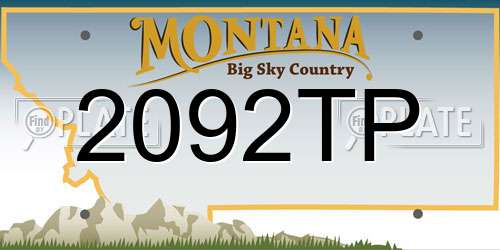 2092TP Montana License Plate