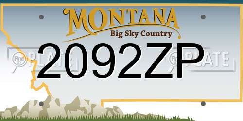 2092ZP Montana License Plate