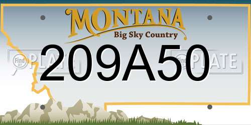 209A50 Montana License Plate