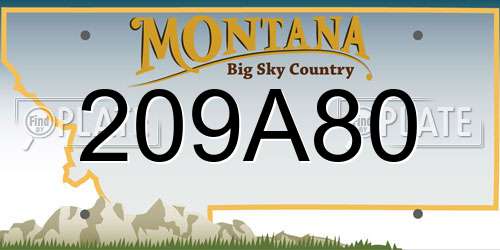 209A80 Montana License Plate