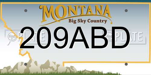209ABD Montana License Plate