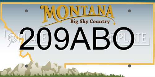 209ABO Montana License Plate
