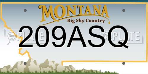 209ASQ Montana License Plate