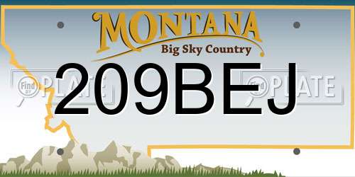 209BEJ Montana License Plate