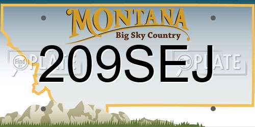 209SEJ Montana License Plate