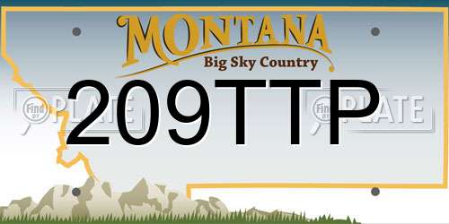 209TTP Montana License Plate