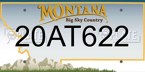 20AT622 Montana License Plate