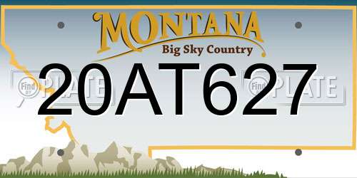 20AT627 Montana License Plate