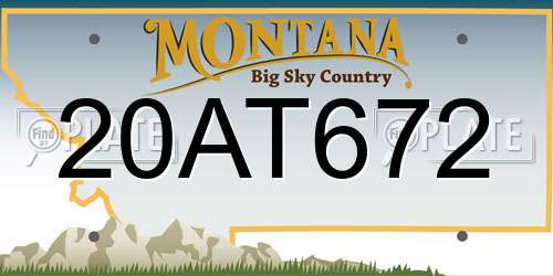 20AT672 Montana License Plate