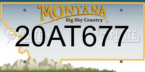 20AT677 Montana License Plate