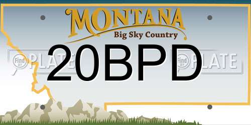 20BPD Montana License Plate