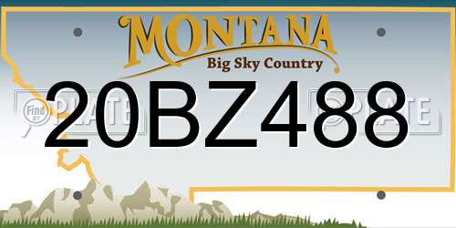20BZ488 Montana License Plate