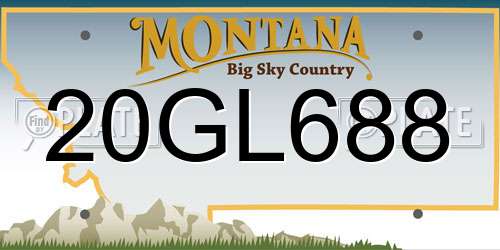 20GL688 Montana License Plate