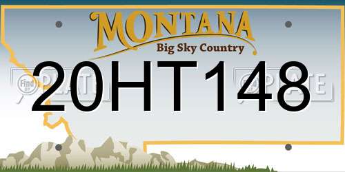 20HT148 Montana License Plate