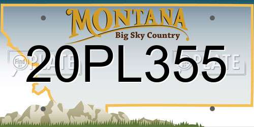 20PL355 Montana License Plate