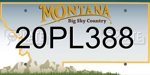 20PL388 Montana License Plate