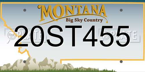 20ST455 Montana License Plate