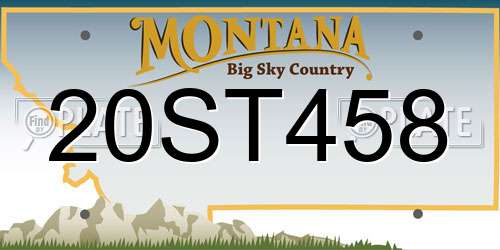 20ST458 Montana License Plate