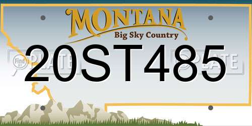 20ST485 Montana License Plate