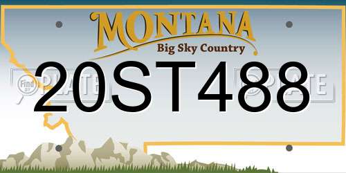 20ST488 Montana License Plate