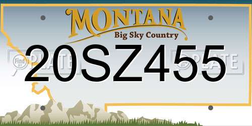 20SZ455 Montana License Plate