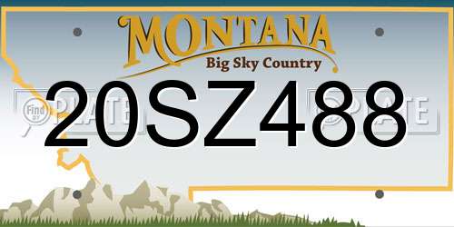 20SZ488 Montana License Plate