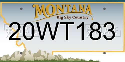 20WT183 Montana License Plate