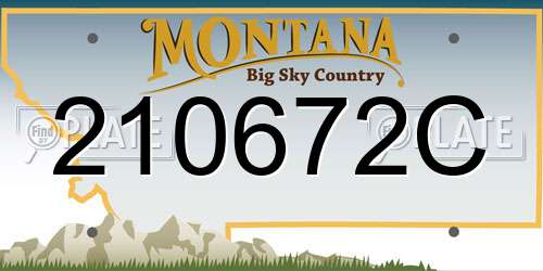 210672C Montana License Plate