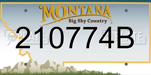 210774B Montana License Plate