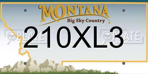 210XL3 Montana License Plate