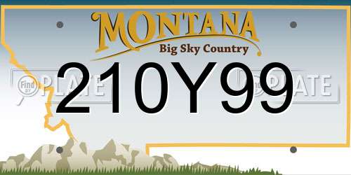 210Y99 Montana License Plate