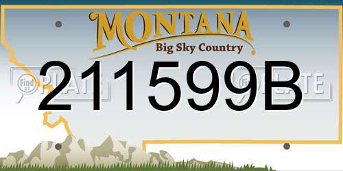 211599B Montana License Plate