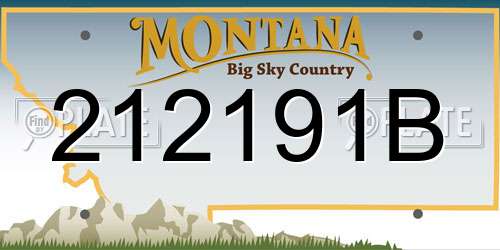 212191B Montana License Plate