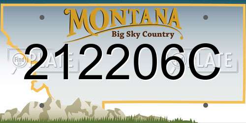 212206C Montana License Plate