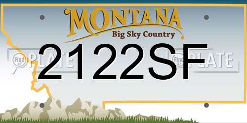 2122SF Montana License Plate