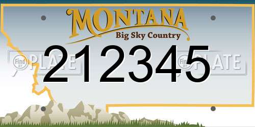 212345 Montana License Plate