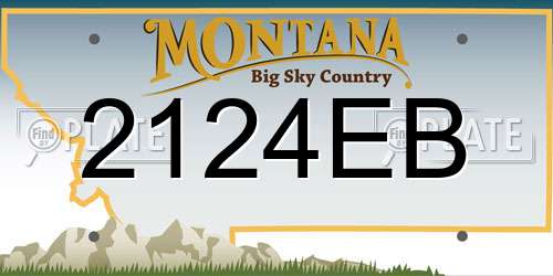 2124EB Montana License Plate