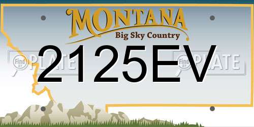 2125EV Montana License Plate