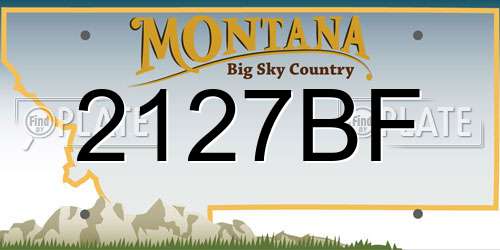 2127BF Montana License Plate