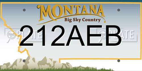 212AEB Montana License Plate