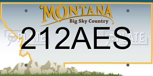 212AES Montana License Plate