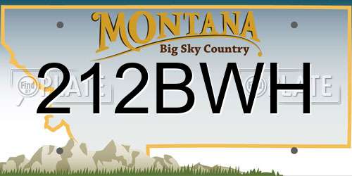 212BWH Montana License Plate