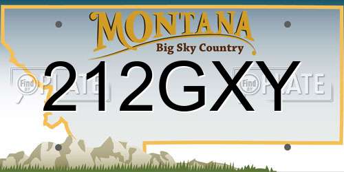 212GXY Montana License Plate