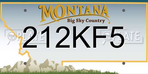 212KF5 Montana License Plate