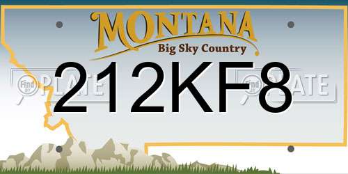 212KF8 Montana License Plate