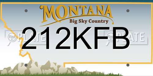 212KFB Montana License Plate