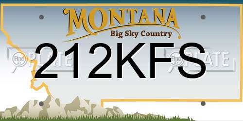 212KFS Montana License Plate
